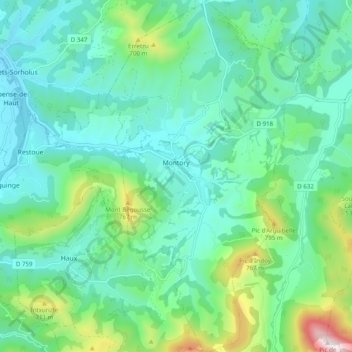 Montory地形图、海拔、地势
