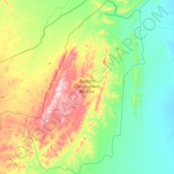 Bunkers Conservation Reserve地形图、海拔、地势