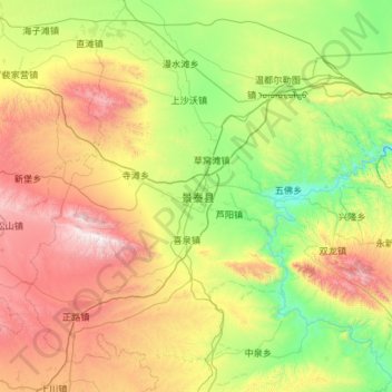 景泰县地形图、海拔、地势