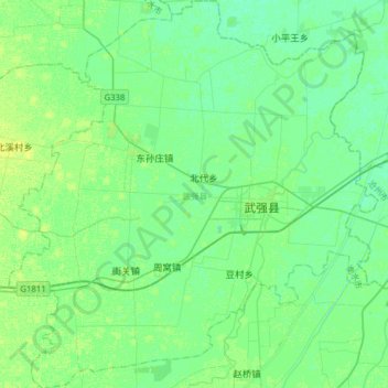 武强县地形图、海拔、地势