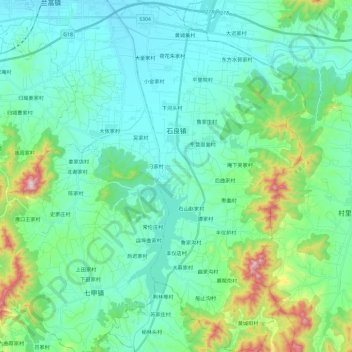 石良镇地形图、海拔、地势