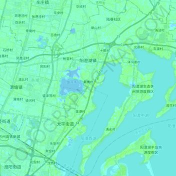 阳澄湖镇地形图、海拔、地势