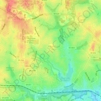 Kings Park West地形图、海拔、地势