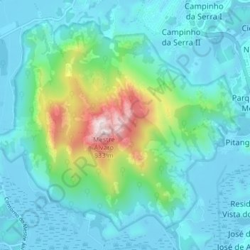 Área de Proteção Ambiental Estadual de Mestre Álvaro地形图、海拔、地势