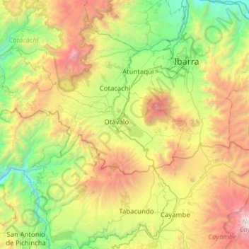 Otavalo地形图、海拔、地势