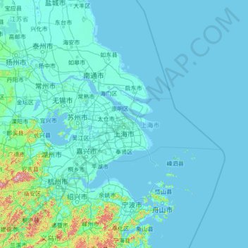 上海市地形图、海拔、地势