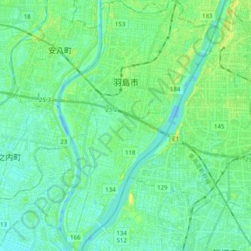 羽島市地形图、海拔、地势