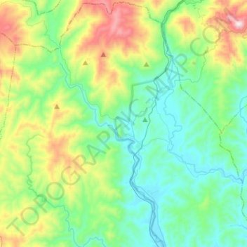 Jimena de la Frontera地形图、海拔、地势