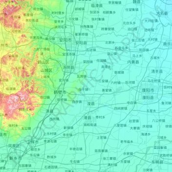 安阳市地形图、海拔、地势