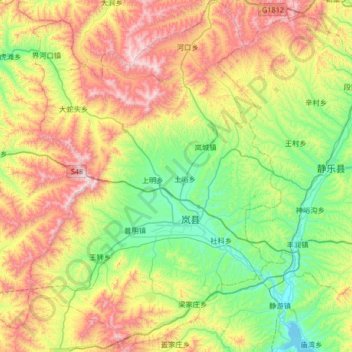 岚县地形图、海拔、地势