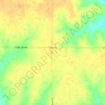 Gibson地形图、海拔、地势
