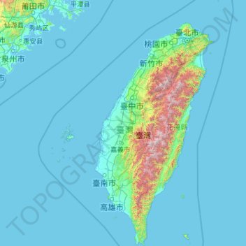 臺灣省地形图、海拔、地势
