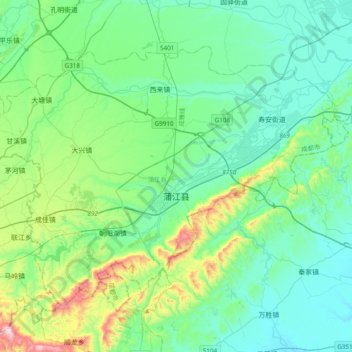 蒲江县地形图、海拔、地势