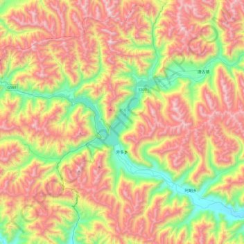 旁多乡地形图、海拔、地势