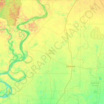Bolivar County地形图、海拔、地势