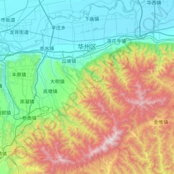 华州区地形图、海拔、地势