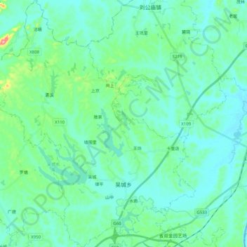 吴城乡地形图、海拔、地势