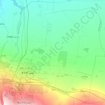 奎屯市地形图、海拔、地势