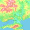 馬加丹地形图、海拔、地势