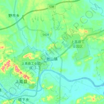 敖山镇地形图、海拔、地势