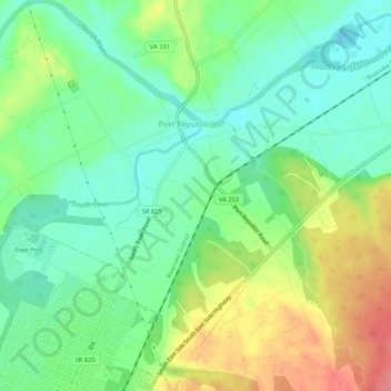 Port Republic地形图、海拔、地势