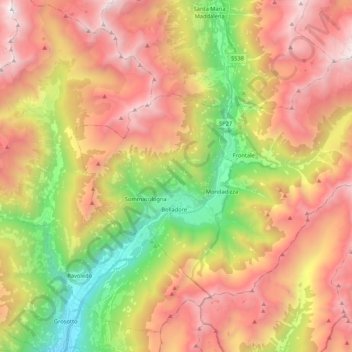 Sondalo地形图、海拔、地势