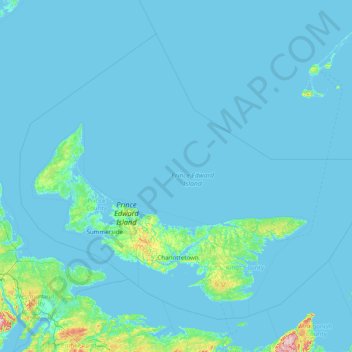 爱德华王子岛省地形图、海拔、地势