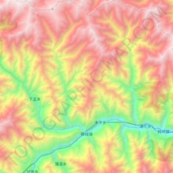 薛城镇地形图、海拔、地势