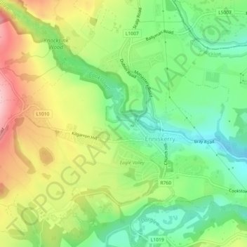 Knocksink地形图、海拔、地势