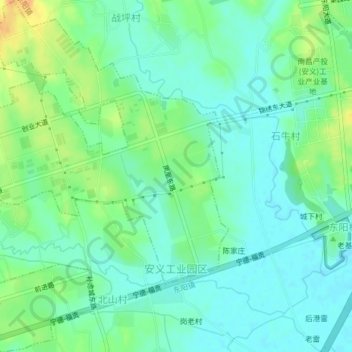 安义工业园区地形图、海拔、地势
