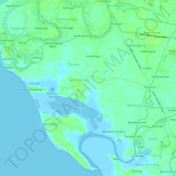 Sanrobone地形图、海拔、地势