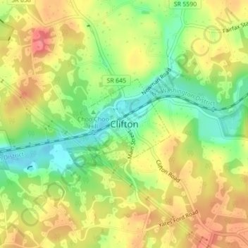 Clifton地形图、海拔、地势