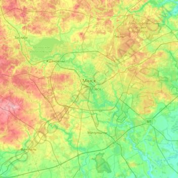 明斯克地形图、海拔、地势