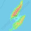 佐渡島地形图、海拔、地势