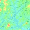 浮桥河水库地形图、海拔、地势