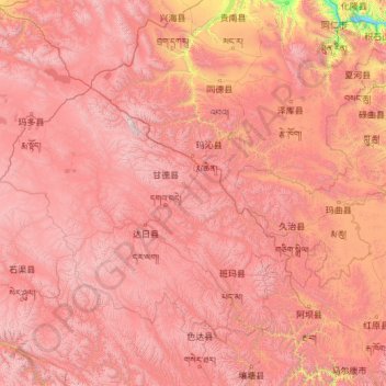 果洛藏族自治州地形图、海拔、地势