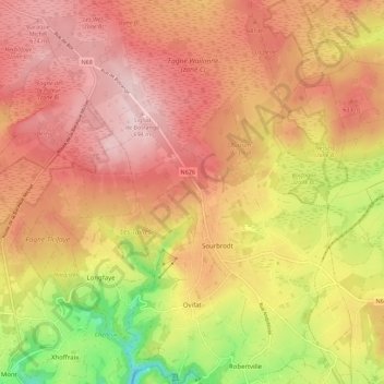 Ovifat地形图、海拔、地势