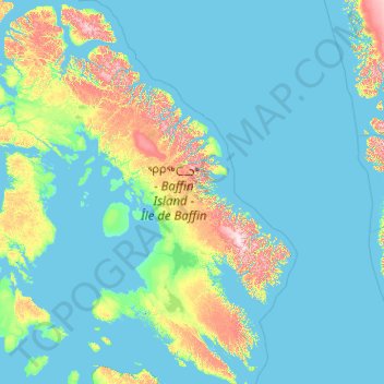 巴芬岛地形图、海拔、地势