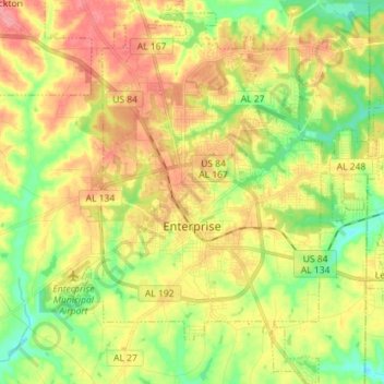 Enterprise地形图、海拔、地势