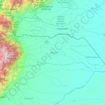 Arauca地形图、海拔、地势