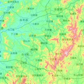 永丰县地形图、海拔、地势