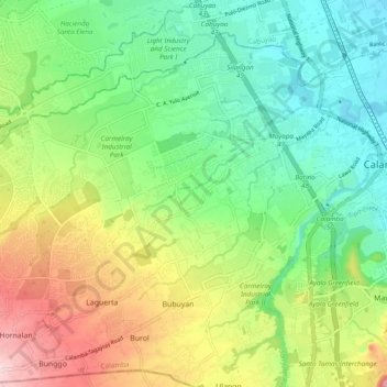Canlubang地形图、海拔、地势