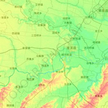 淮滨县地形图、海拔、地势