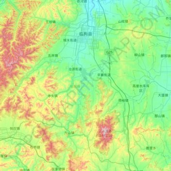 临朐县地形图、海拔、地势
