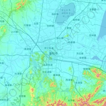 溧阳市地形图、海拔、地势
