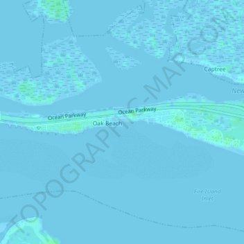 Oak Beach地形图、海拔、地势