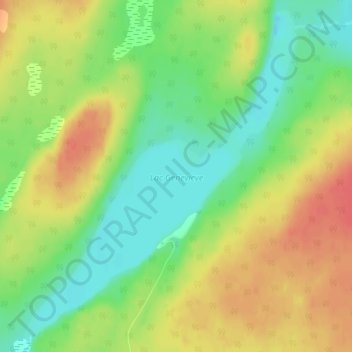 Lac Geneviève地形图、海拔、地势