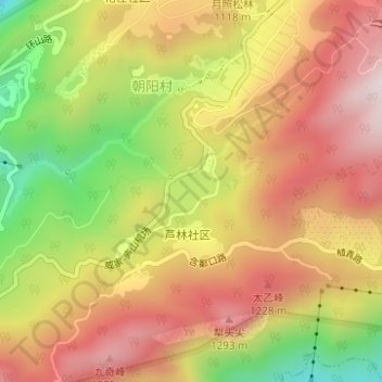 芦林湖地形图、海拔、地势