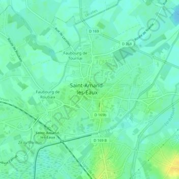 Tour Abbatiale地形图、海拔、地势