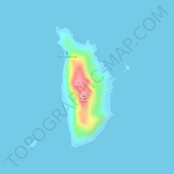 Y'ami Island地形图、海拔、地势